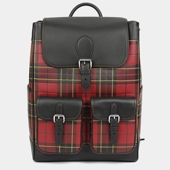 Frankie Backpack With Plaid Print coach - Picture 1 of 15